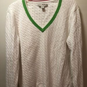 Tommy Hilfiger v-neck cable knit sweater